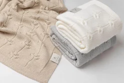 Kocyki|Kocyki | My Memi Kocyk ze 100% wełny merino cream Floral - premium collection
