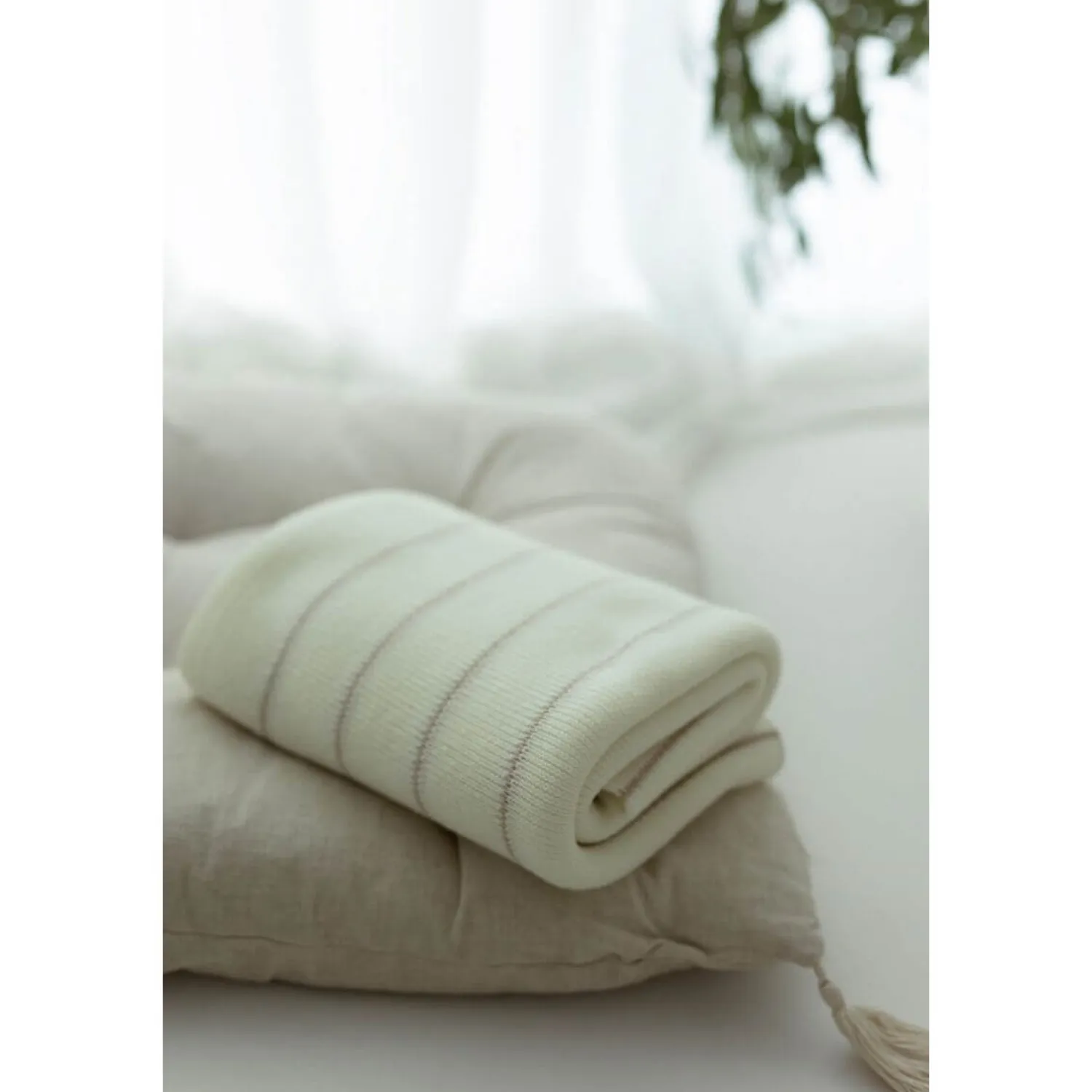Kocyki|Kocyki | My Memi Kocyk ze 100% wełny merino cream Lines - premium collection