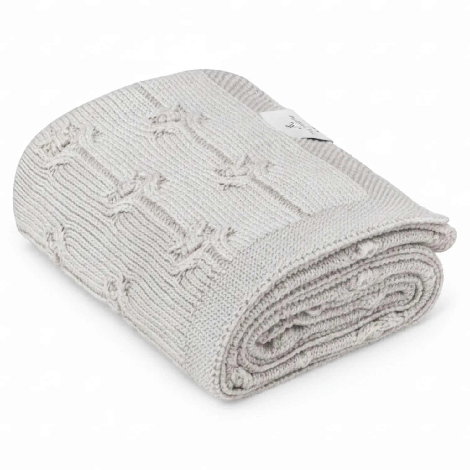 Kocyki|Kocyki | My Memi Kocyk ze 100% wełny merino light grey Floral - premium collection