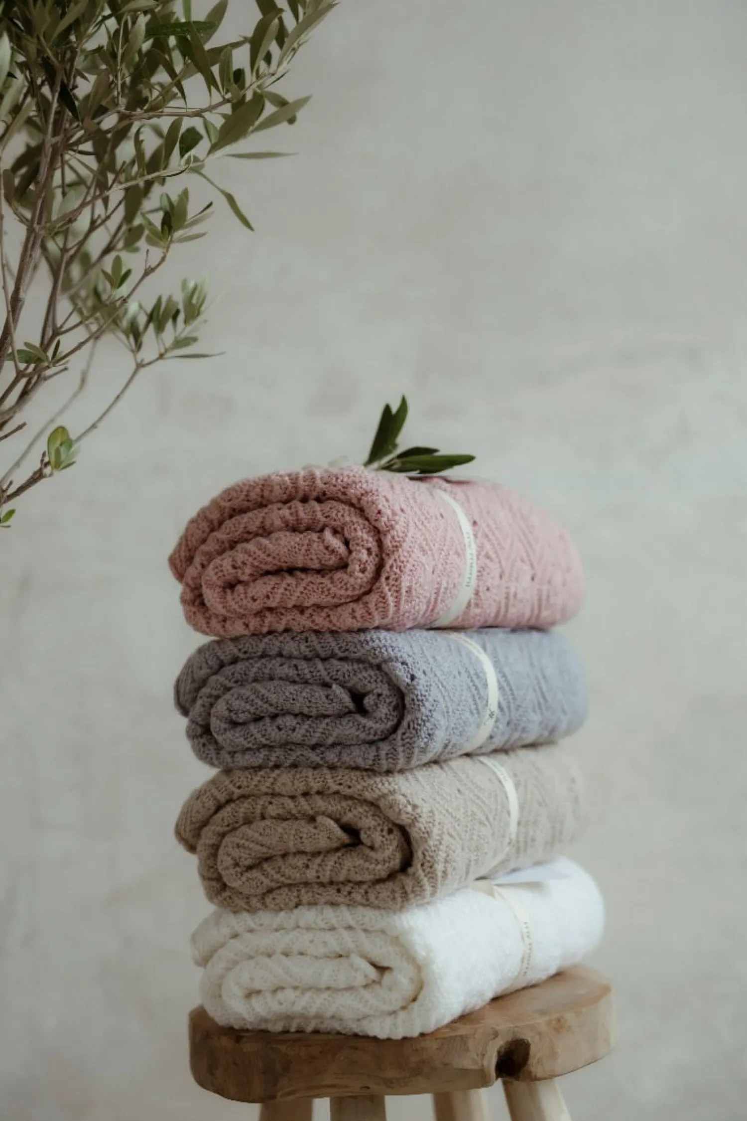 Kocyki|Kocyki | My Memi Kocyk ze 100% wełny merino warm beige Pearl - premium collection