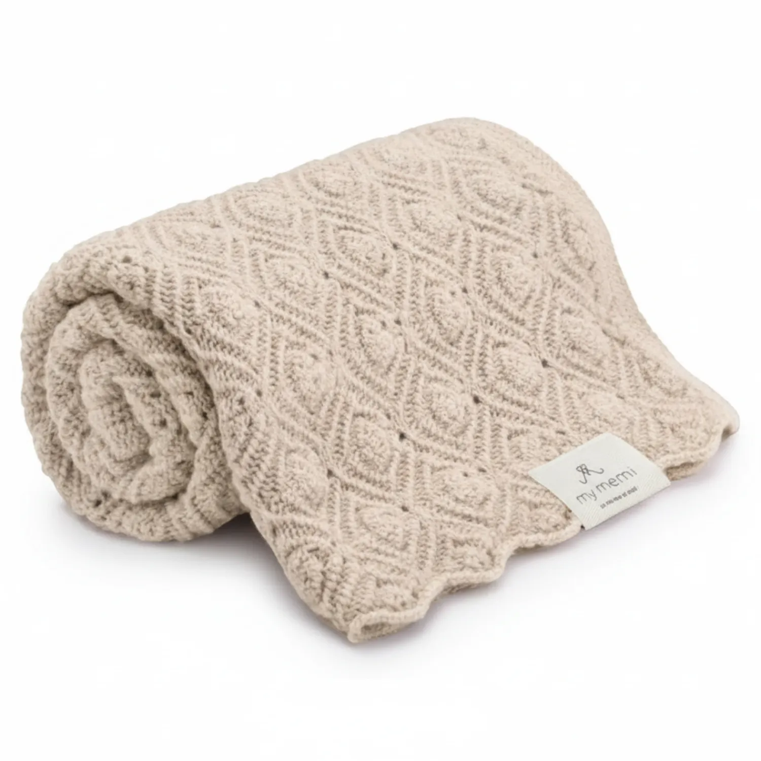Kocyki|Kocyki | My Memi Kocyk ze 100% wełny merino warm beige Pearl - premium collection