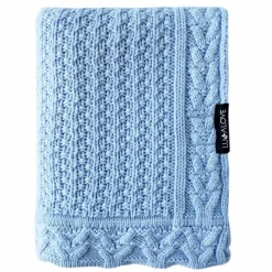 Kocyki|Kocyki | Lullalove Kocyk z wełny merino - niebieskie ciasteczko PREMIUM