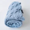Kocyki|Kocyki | Lullalove Kocyk z wełny merino WARKOCZ - niebieski, kolekcja PREMIUM
