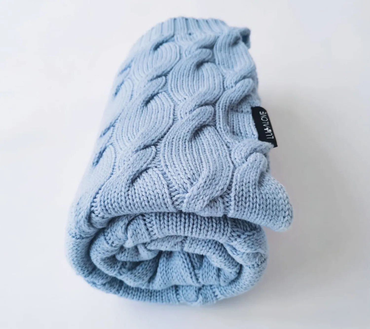 Kocyki|Kocyki | Lullalove Kocyk z wełny merino WARKOCZ - niebieski, kolekcja PREMIUM