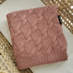 Kocyk z wełny merino WARKOCZ - piwonia, kolekcja PREMIUM