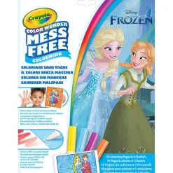 Kolorowanki | Crayola Kolorowanka dla dzieci i 4 niebrudzące magiczne flamastry Color Wonder Mess Free Kraina Lodu 3+