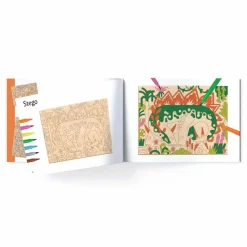 Kolorowanki|8 Lat+ | Djeco Kolorowanki na drewnie ŚWIAT DINOZAURÓW