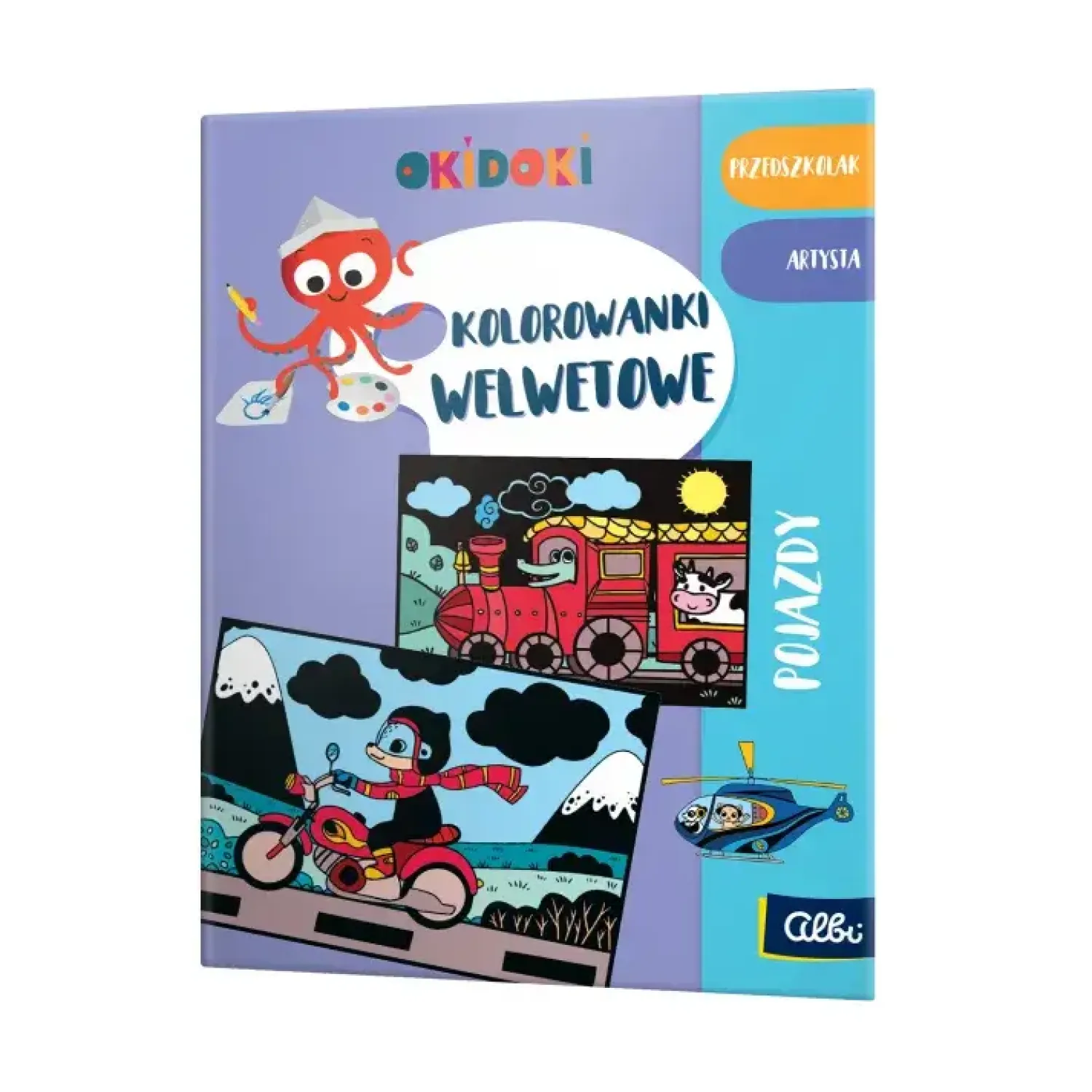 3 Lata +|Zestawy Kreatywne | Albi Kolorowanki welwetowe. OKIDOKI Pojazdy 3+
