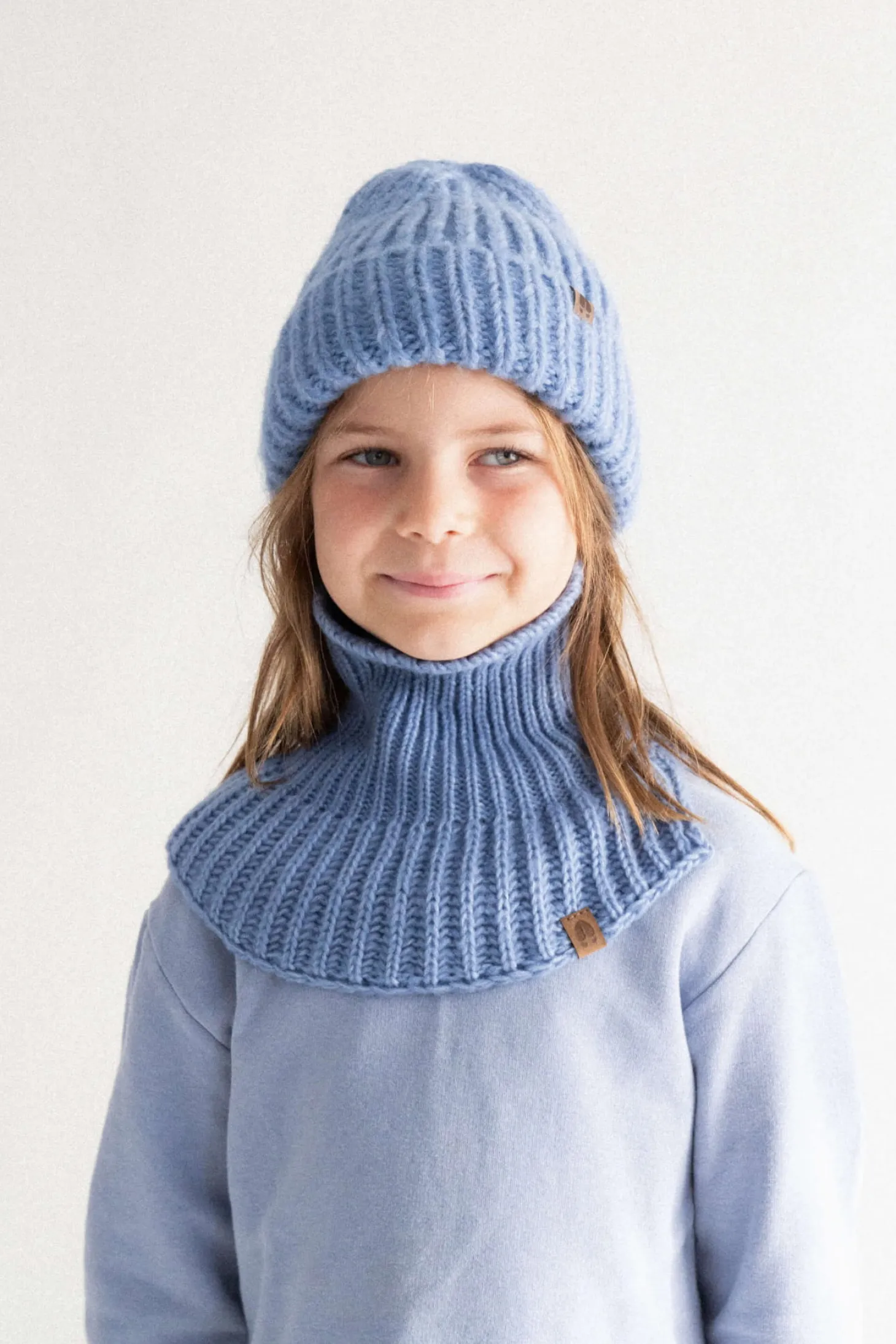 Komin golf dziecięcy z puchatej przędzy Bubo - baby blue