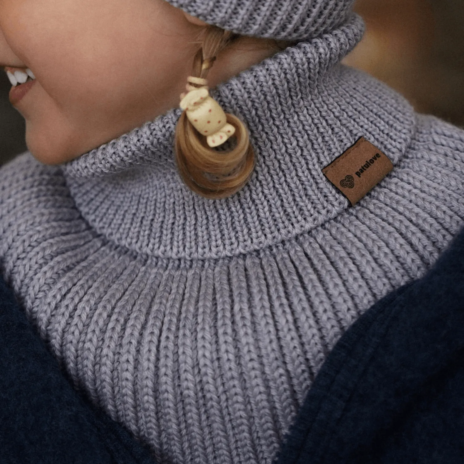 Kominy, Chustki, Apaszki | Patulove Komin z golfem merino WINTER GREY