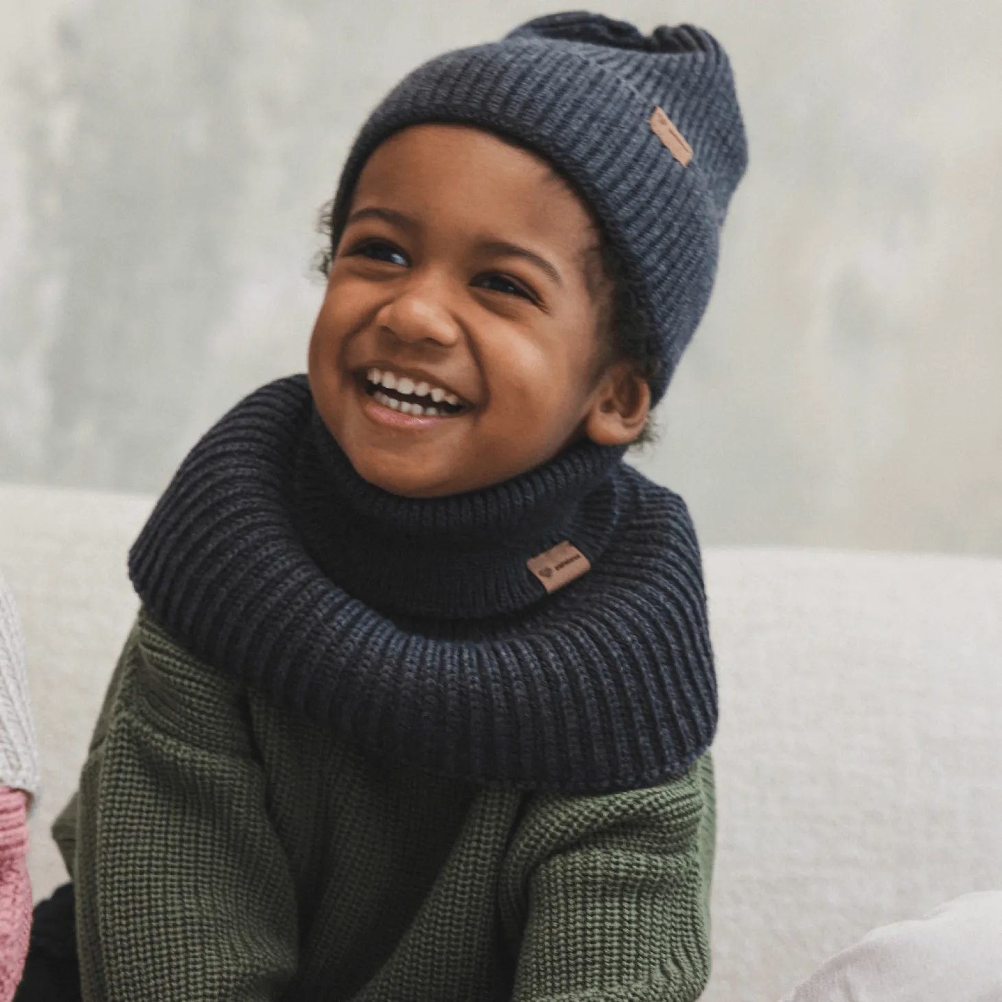 Komin z golfem merino WINTER GRAPHITE