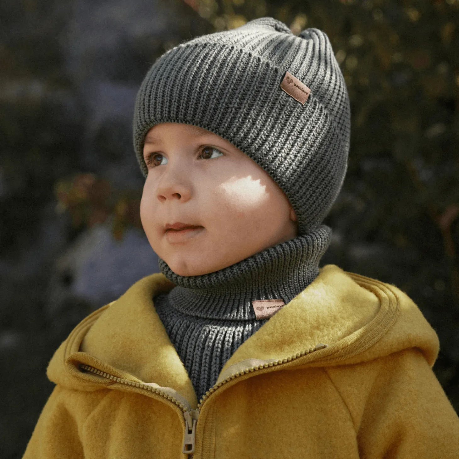 Komin z golfem merino WINTER OLIVE