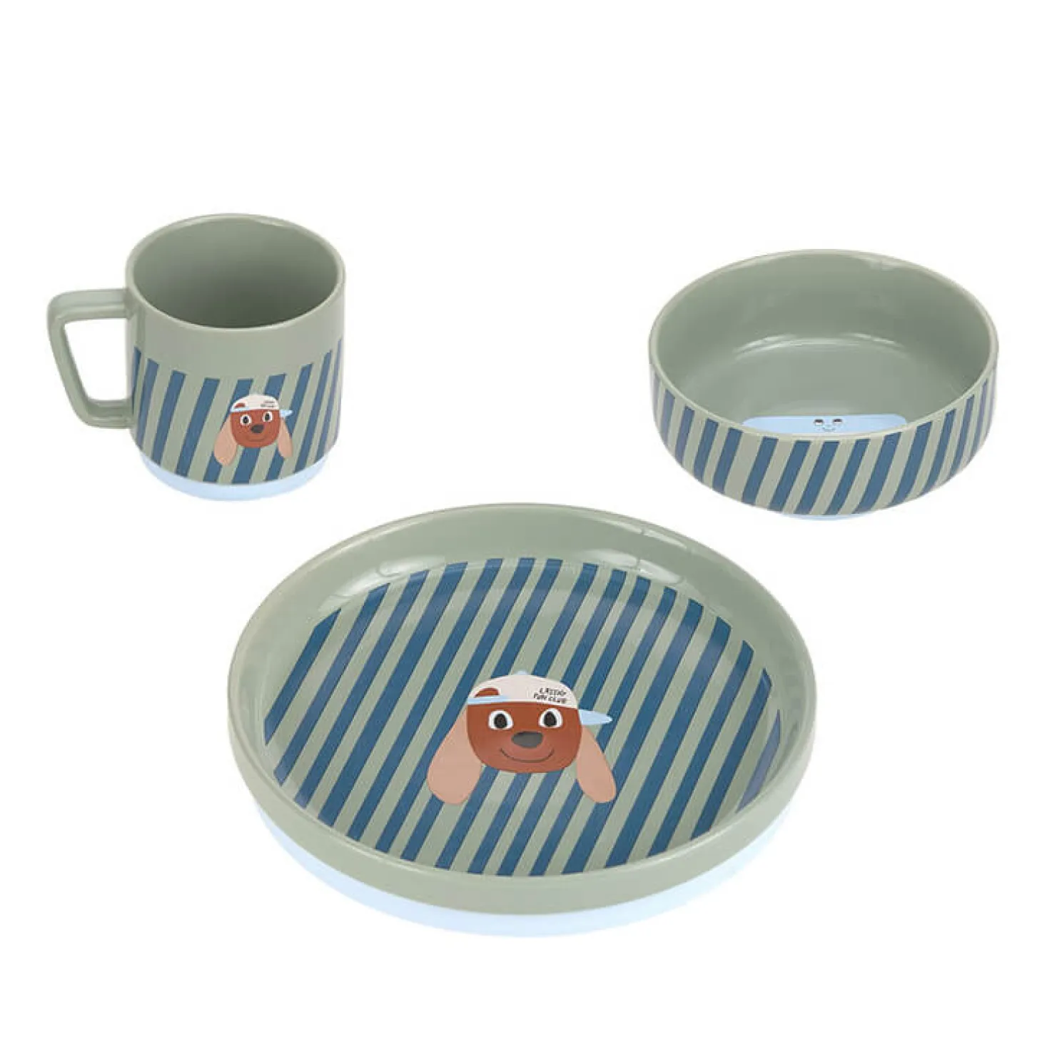 Komplet naczyń z porcelany Tiny Team Piesek