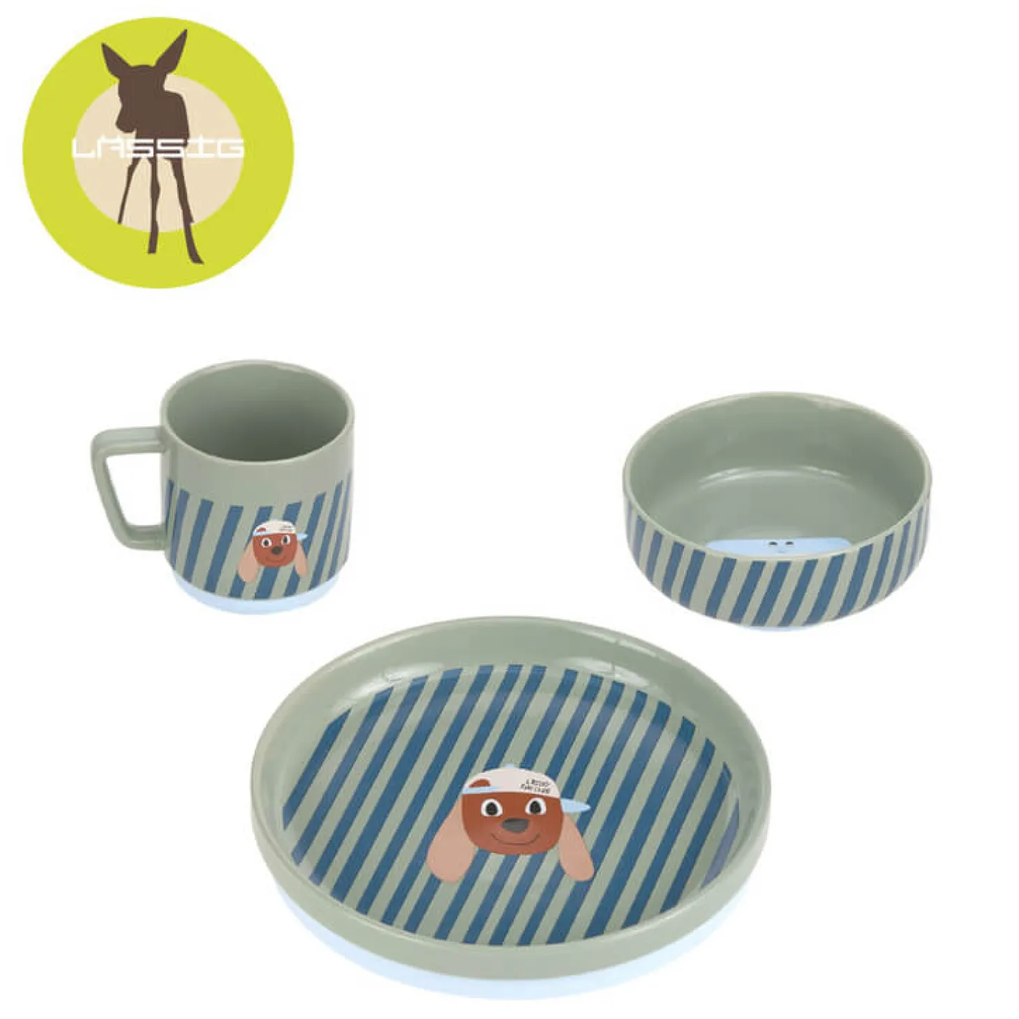 Komplet naczyń z porcelany Tiny Team Piesek