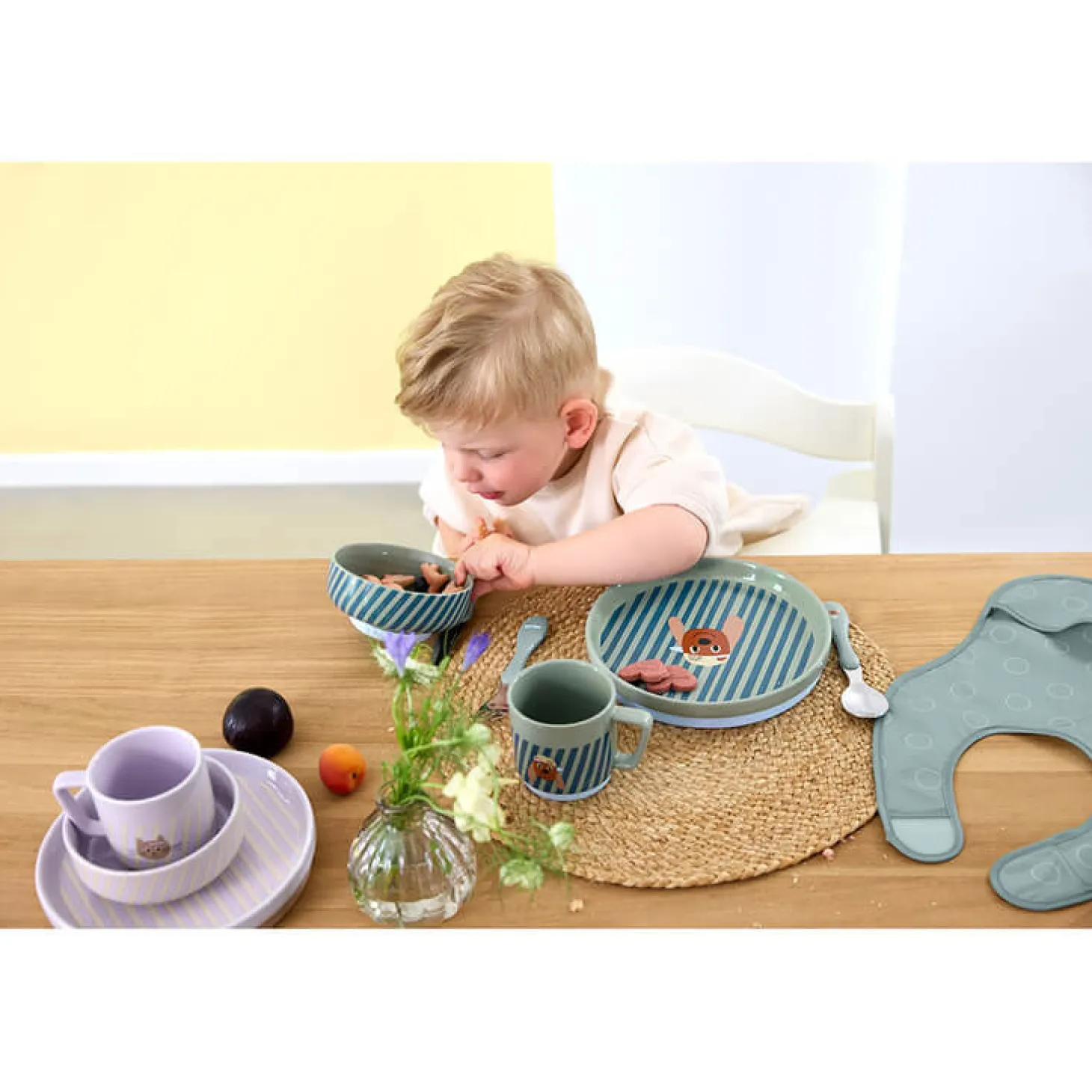 Komplet naczyń z porcelany Tiny Team Piesek