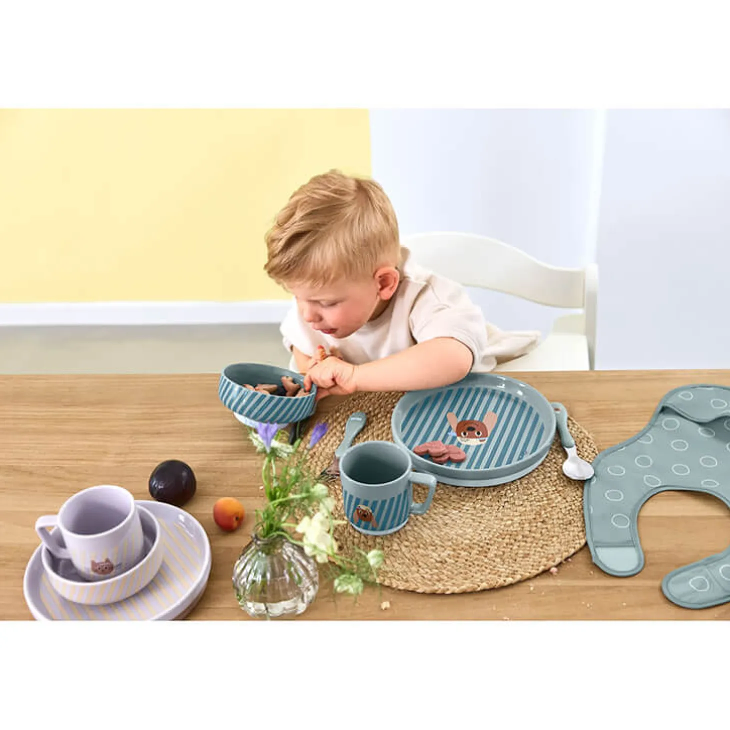 Komplet naczyń z porcelany Tiny Team Piesek