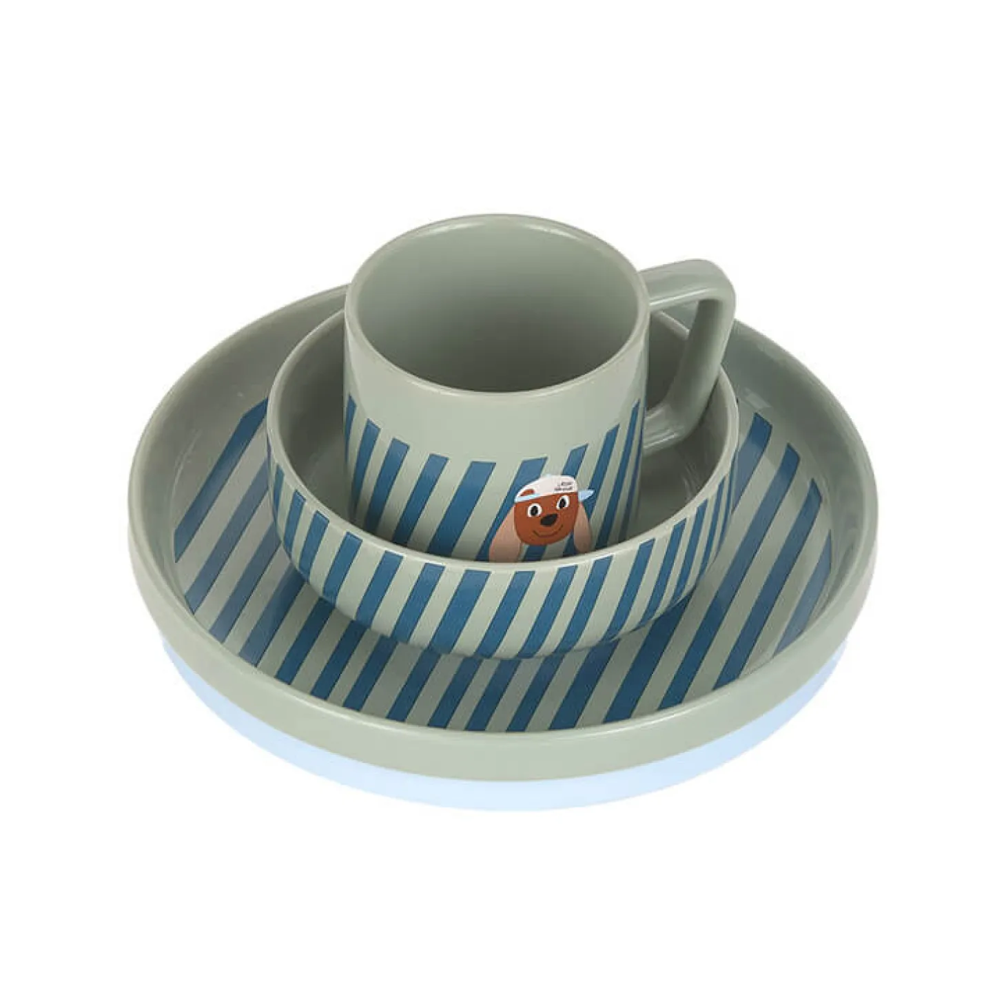 Komplet naczyń z porcelany Tiny Team Piesek