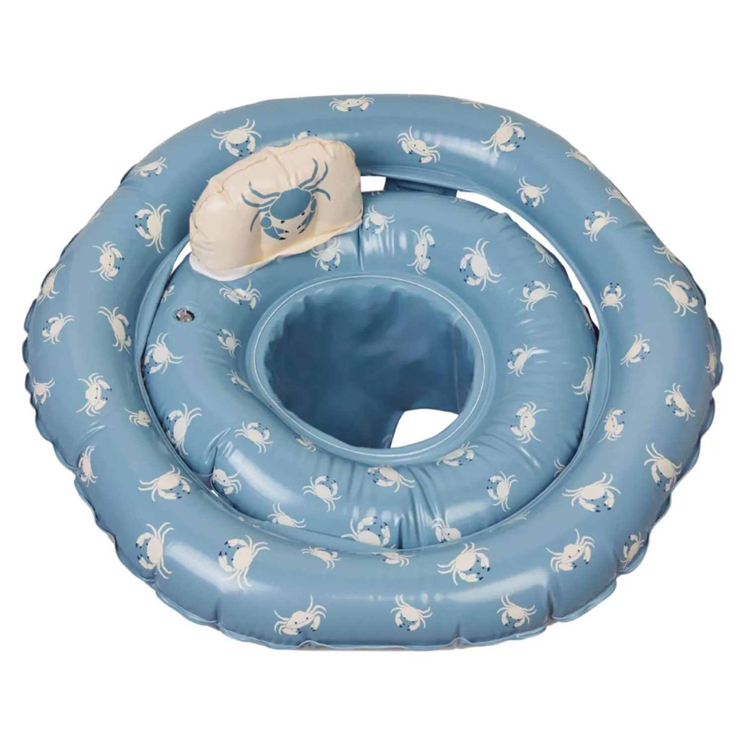 12M+|Plażowe | Vanilla Copenhagen Koło do pływania Baby Blue Craby z siedziskiem