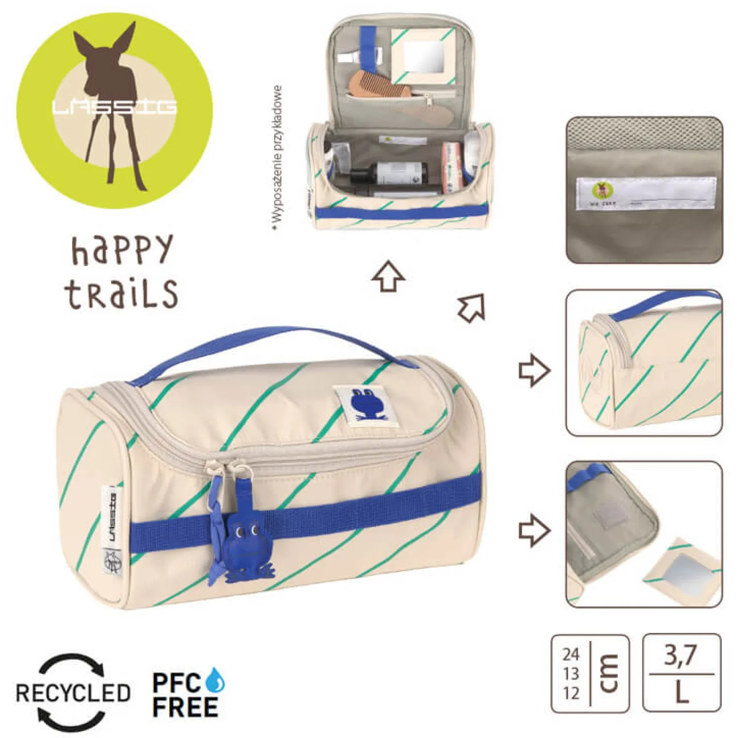 Akcesoria Łazienkowe|Akcesoria Łazienkowe | Lassig Kosmetyczka podróżna dla dzieci Happy Trails Frog