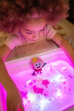 Zabawki Do Kąpieli|6 Lat+ | Glo Pals Kostki sensoryczne świecące w wodzie Ida księżniczka - zabawka kąpielowa, różowy