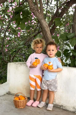 Koszulka do pływania z długim rękawem przeciwsłoneczna UV60 Splash & Fun Orange - pale pink