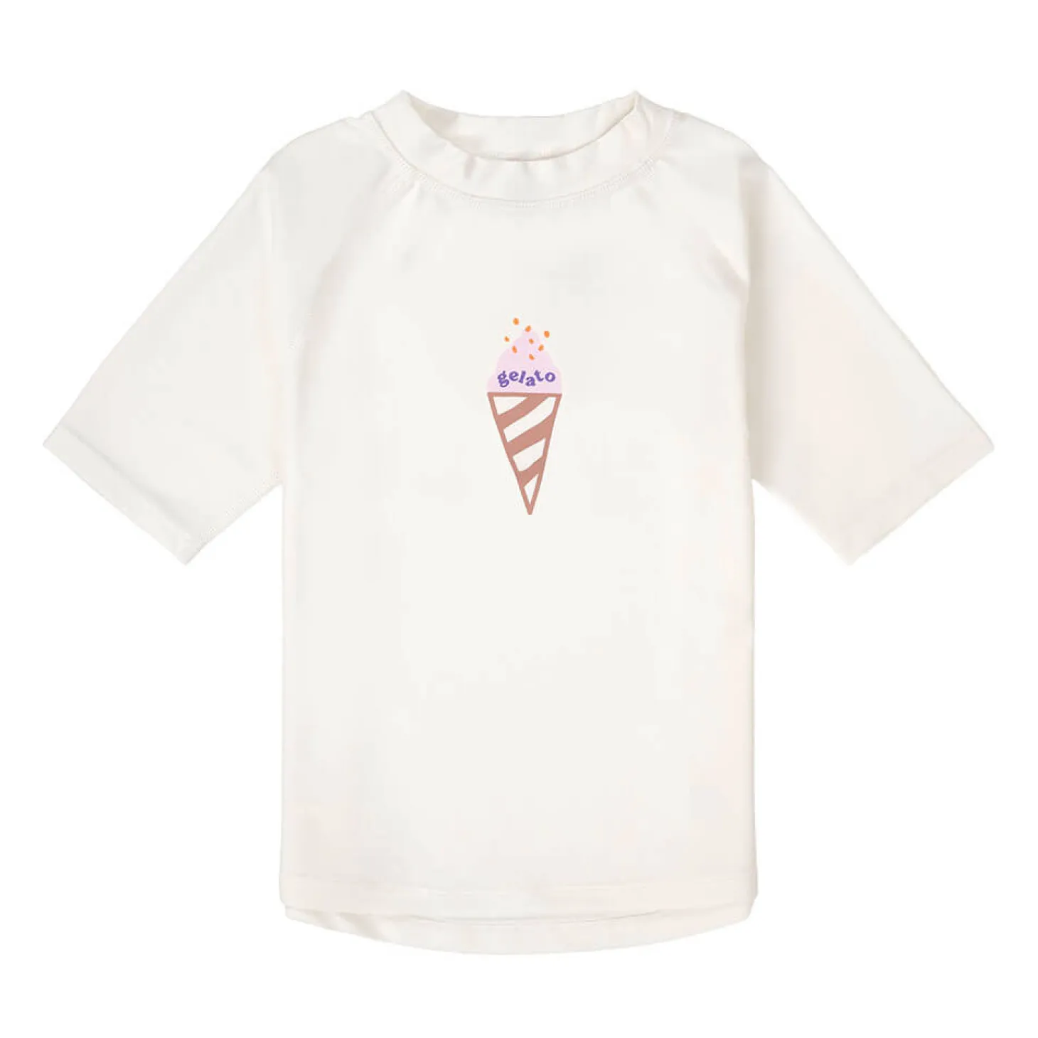 Koszulka do pływania z krótkim rękawem przeciwsłoneczna UV60 Splash & Fun Ice Cream - Sea Salt