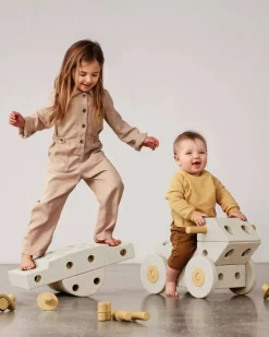 12M+|3 Lata + | MODU Kreatywne klocki rozwijające motorykę dużą, Dreamer kit 12 in 1 - Sand Grey, Honey Yellow