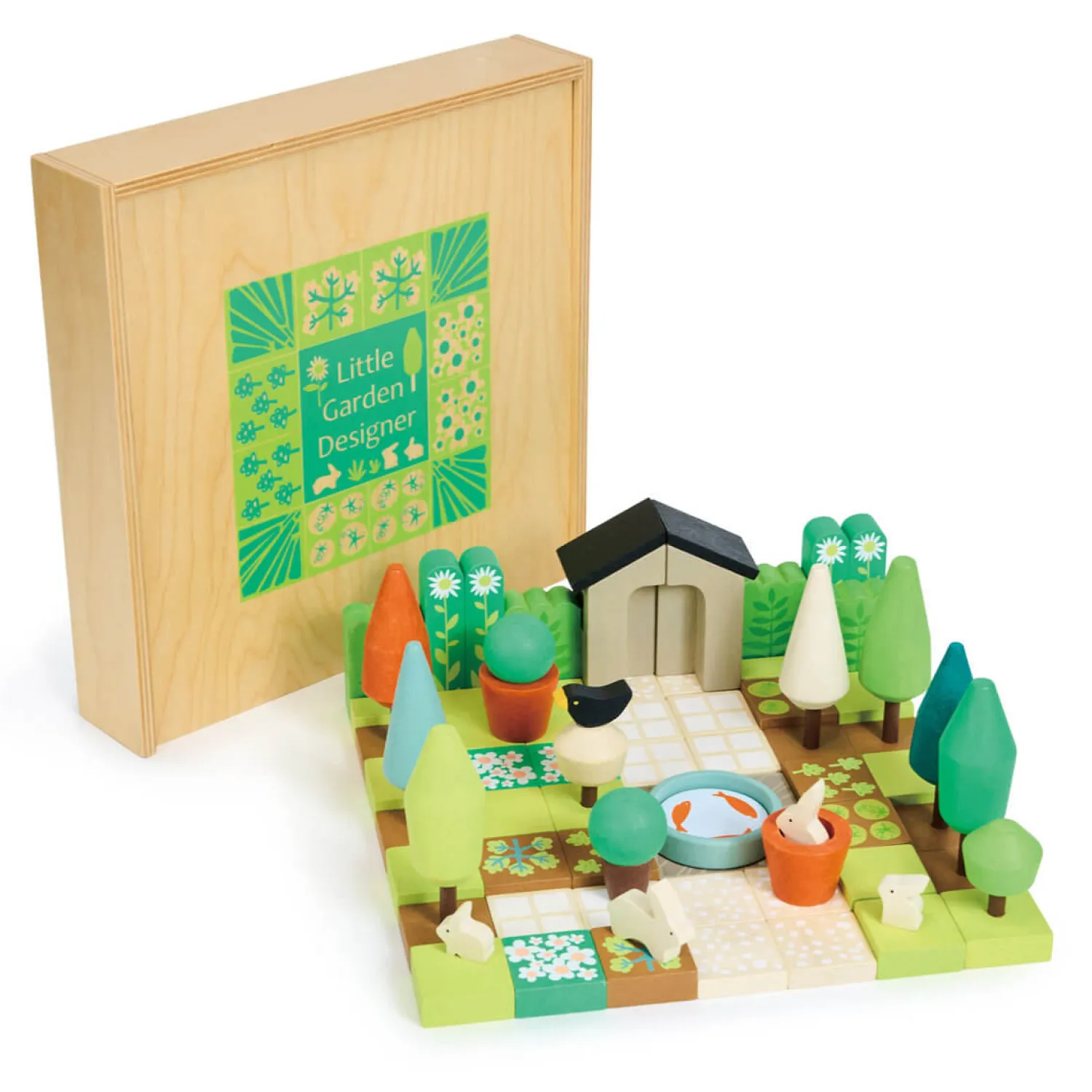 4 Lata +|Drewniane | Tender Leaf Toys Kreatywny zestaw z drewnianymi elementami - Ogród