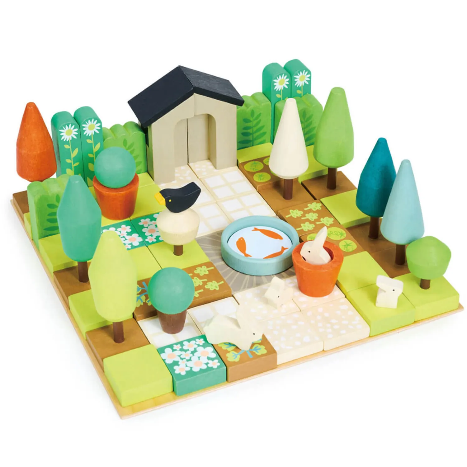 4 Lata +|Drewniane | Tender Leaf Toys Kreatywny zestaw z drewnianymi elementami - Ogród