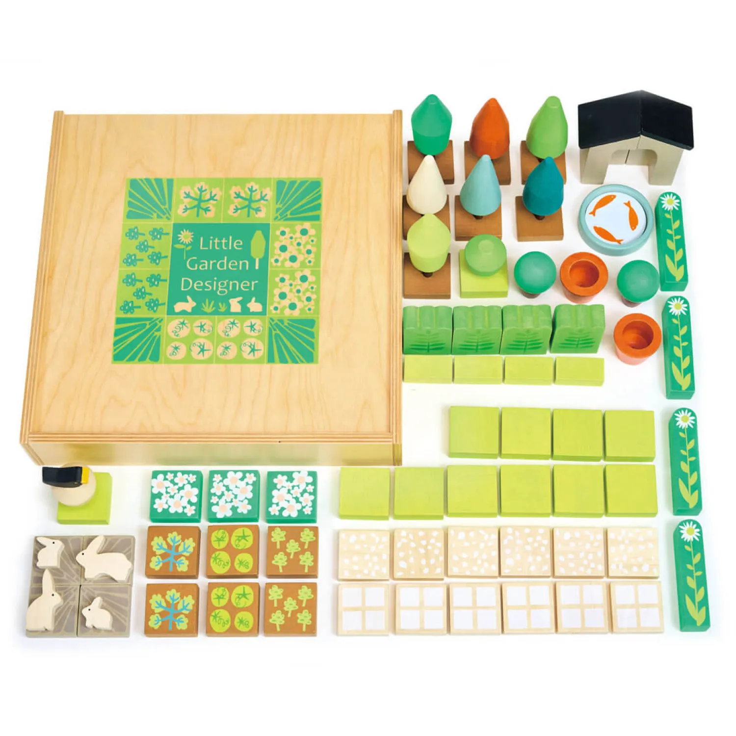 4 Lata +|Drewniane | Tender Leaf Toys Kreatywny zestaw z drewnianymi elementami - Ogród