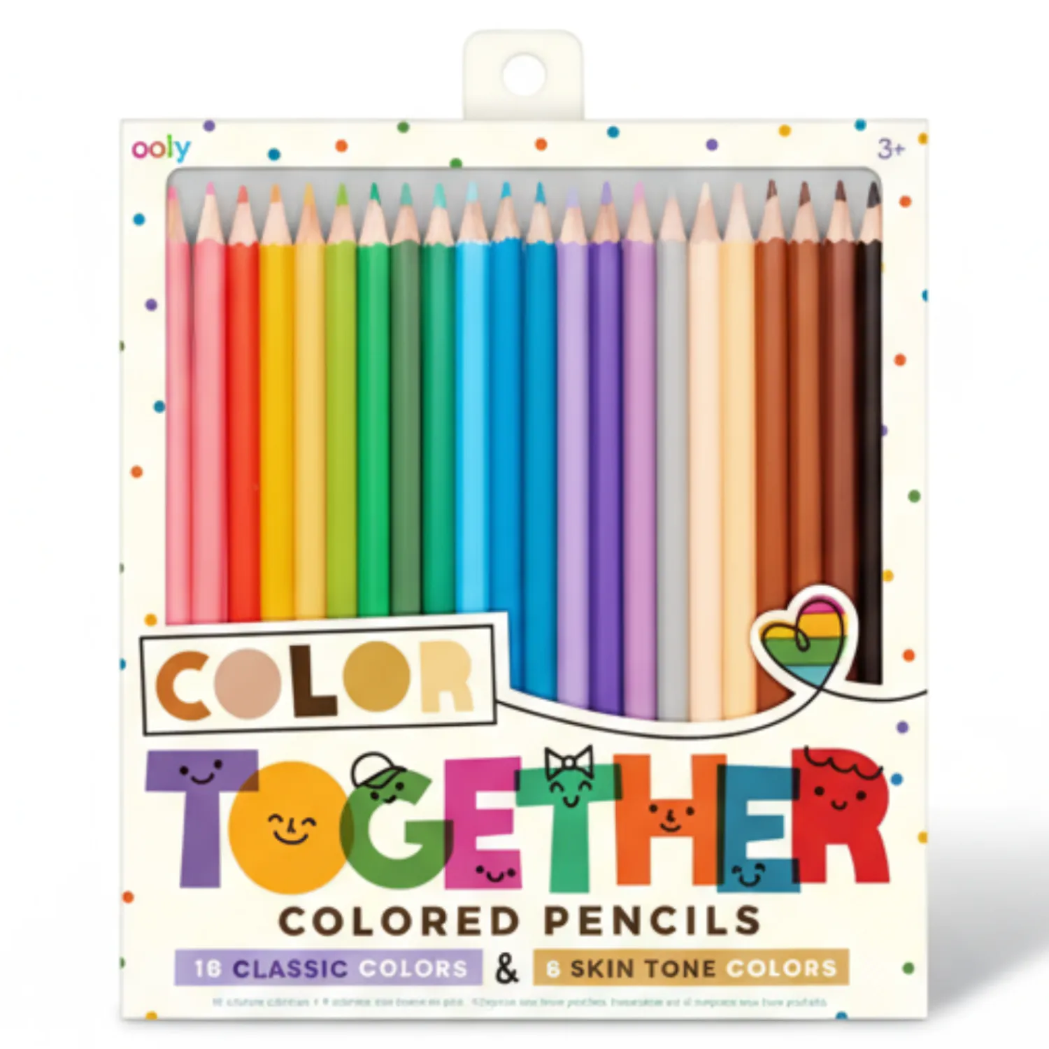6 Lat+|3 Lata + | Ooly Kredki Ołówkowe, Klasyczne Kolory i Odcienie Karnacji - Color Together