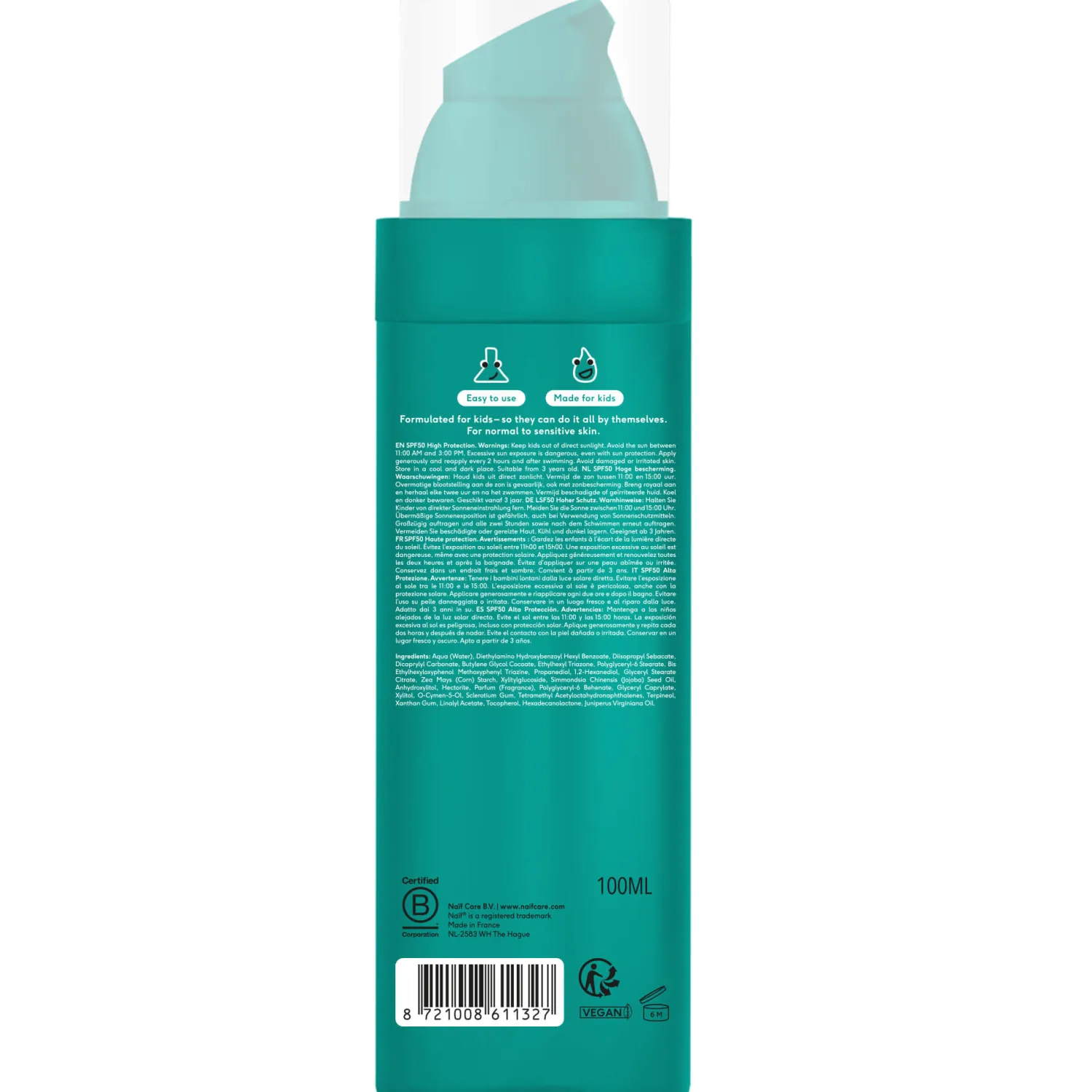 Naturalne Kosmetyki Dla Mam|Naturalne Kosmetyki | Naif Krem przeciwsłoneczny SPF 50 dla dzieci, 100 ml