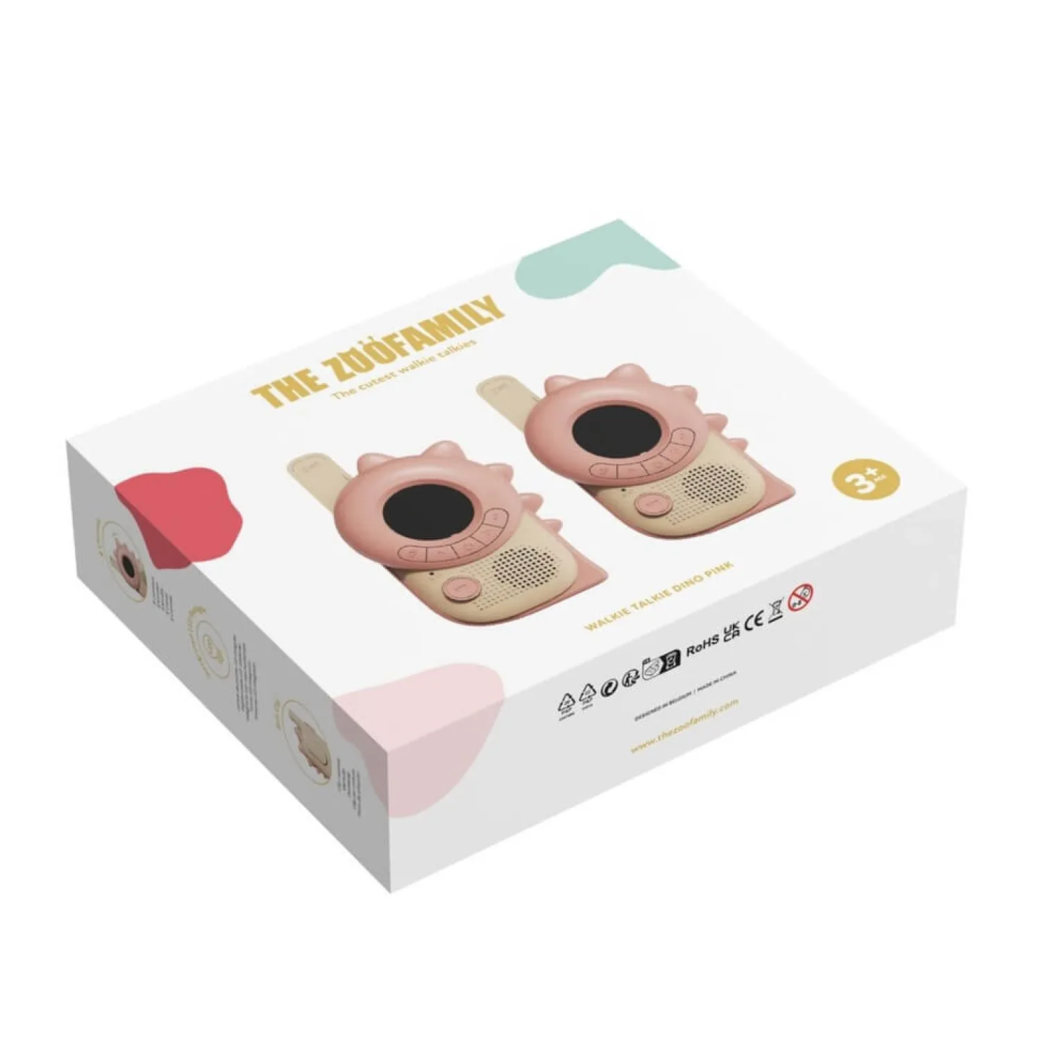 Idealne W Podróży|7 Lat+ | The Zoofamily Krótkofalówki dla dzieci Zoo Walkie Talkie - Dino Pink, Dino Pink