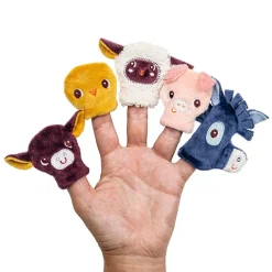 Idealne W Podróży|12M+ | Lilliputiens Książeczka aktywizująca z mini-pacynkami Farma 12 m+