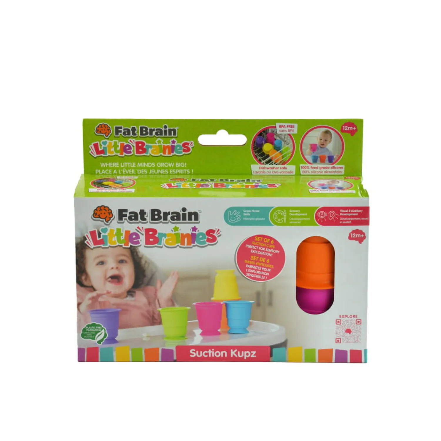 12M+|3 Lata + | Fat Brain Toys Kubeczki Przyssawki
