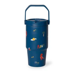 Bidony I Butelki|Bidony I Butelki | Citron Kubek termiczny z uchwytem 600ml - Blue Dino