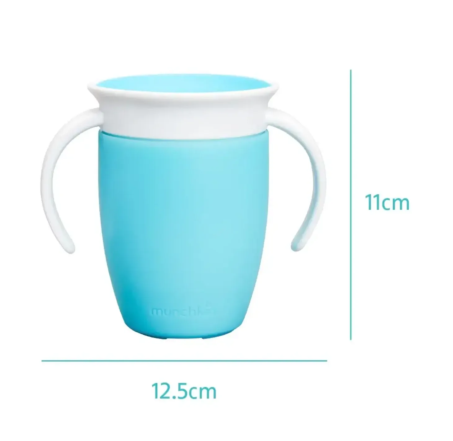 Kubek treningowy z uchwytami Miracle 360°, 207ml - niebieski