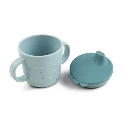 Naczynia Dla Dzieci | Done by Deer Kubek z ustnikiem Foodie Happy Dots Blue