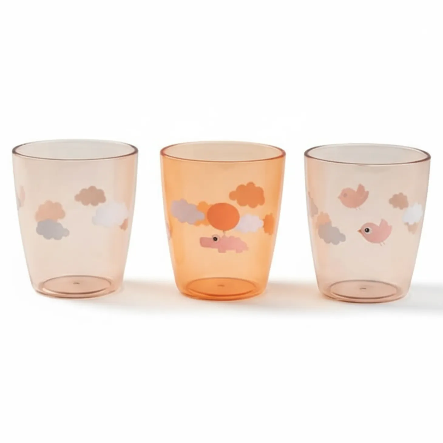 Kubki mini glass Happy Clouds Papaya