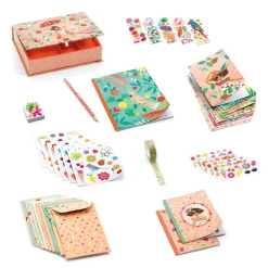 Zestawy Kreatywne|Diy | Djeco Kuferek z zestawem papierniczym MARIE