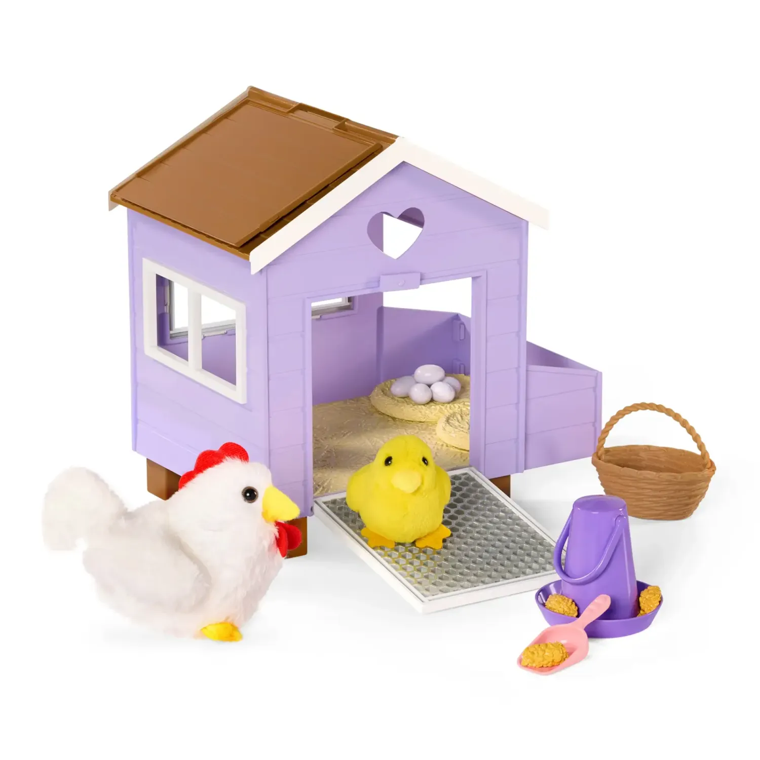 Odgrywanie Ról|Figurki | OurGeneration Kurnik z kurą znoszącą jajka, kurczątkiem i akcesoriami - Chicken Coop