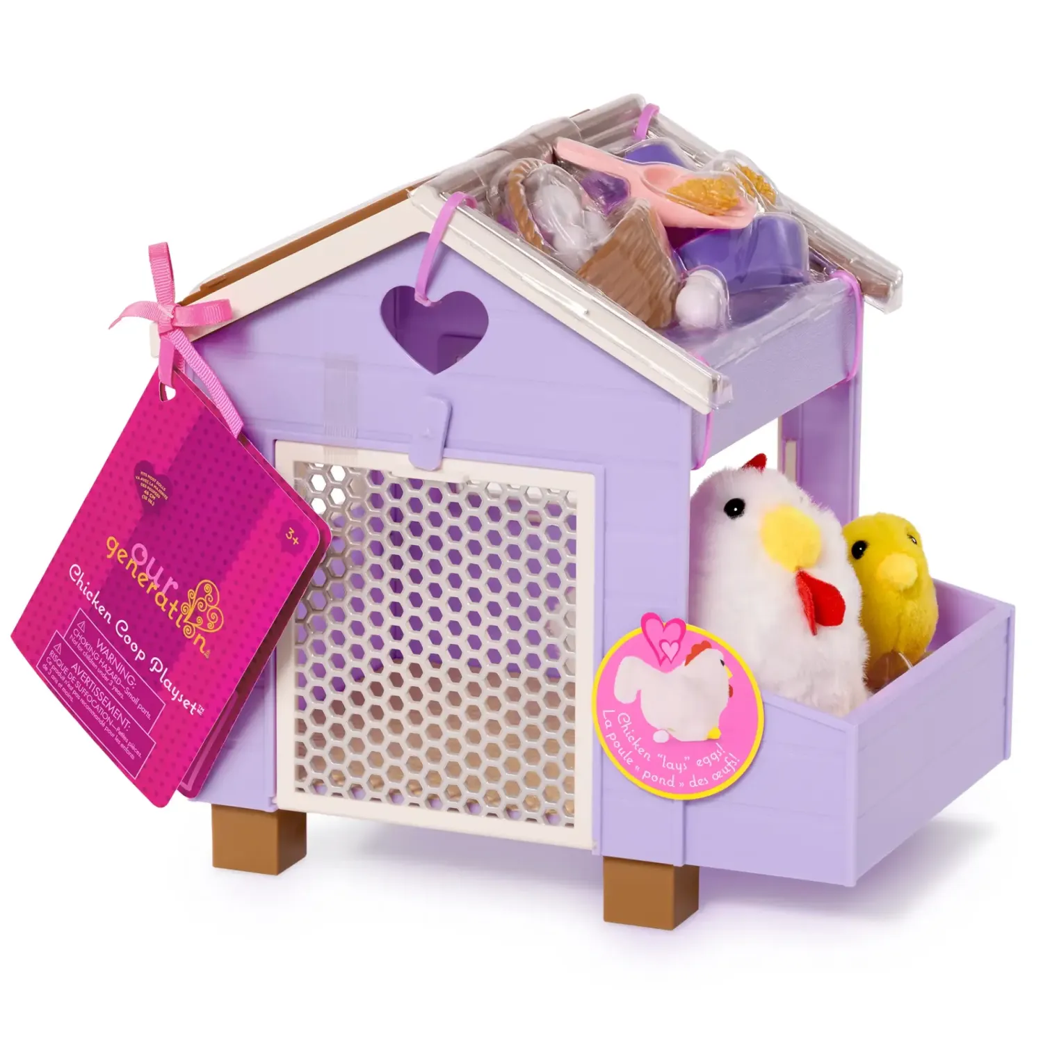 Odgrywanie Ról|Figurki | OurGeneration Kurnik z kurą znoszącą jajka, kurczątkiem i akcesoriami - Chicken Coop