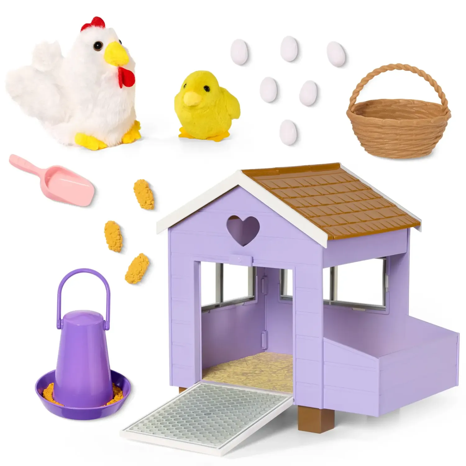 Odgrywanie Ról|Figurki | OurGeneration Kurnik z kurą znoszącą jajka, kurczątkiem i akcesoriami - Chicken Coop
