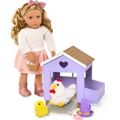 Odgrywanie Ról|Figurki | OurGeneration Kurnik z kurą znoszącą jajka, kurczątkiem i akcesoriami - Chicken Coop