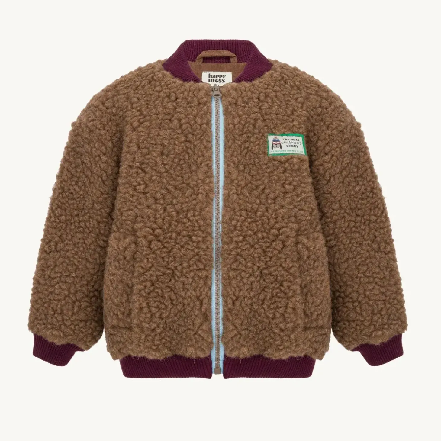 Kurtka wełniana merino - teddy brown