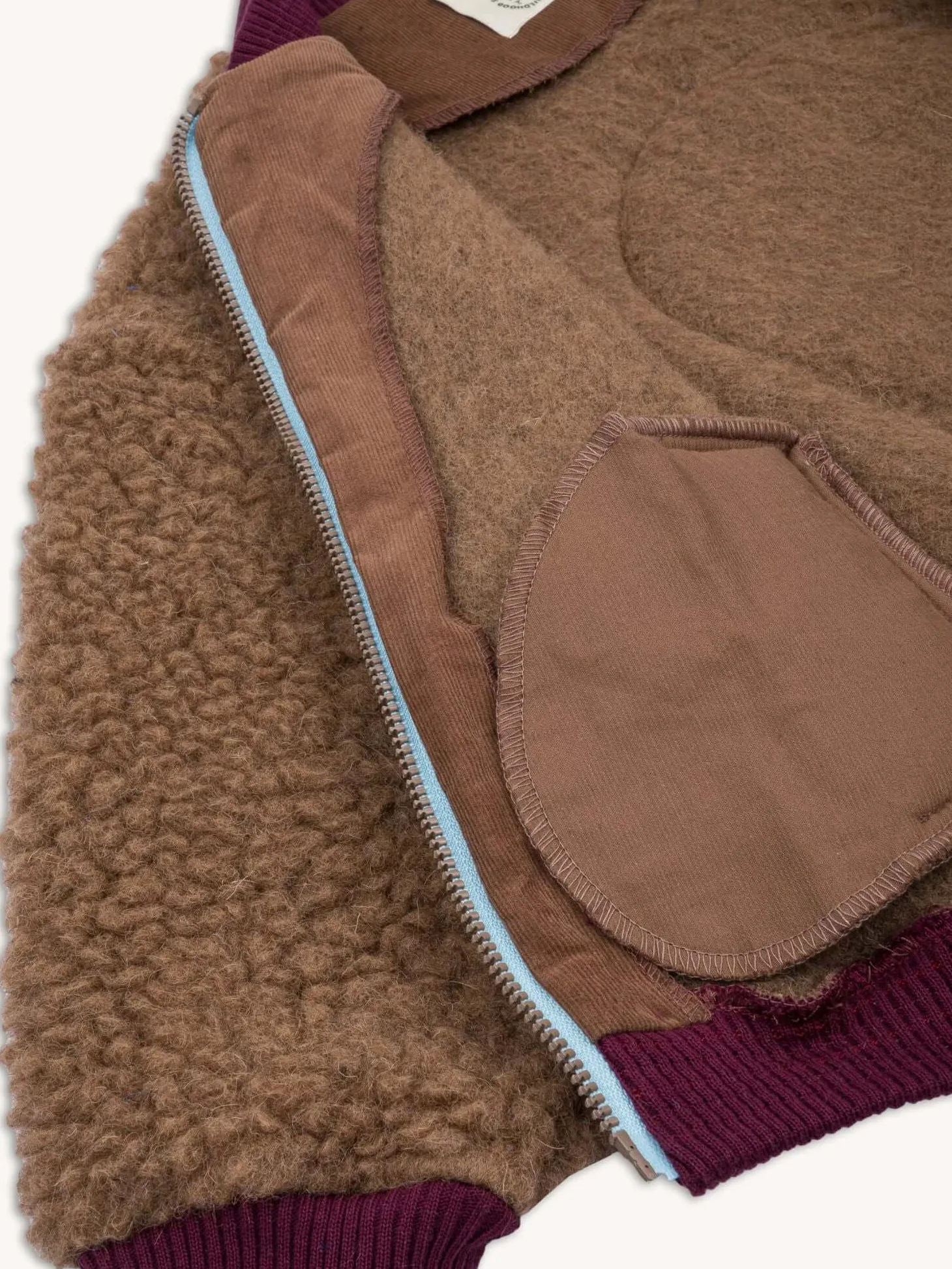 Kurtka wełniana merino - teddy brown