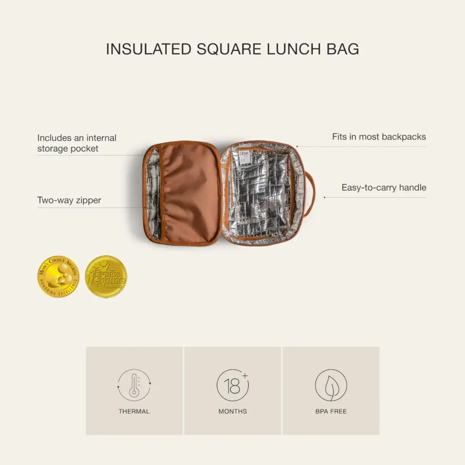Lunchboxy|Przechowywanie Jedzenia | Citron Kwadratowy Lunch Bag, śniadaniówka - Ballerina