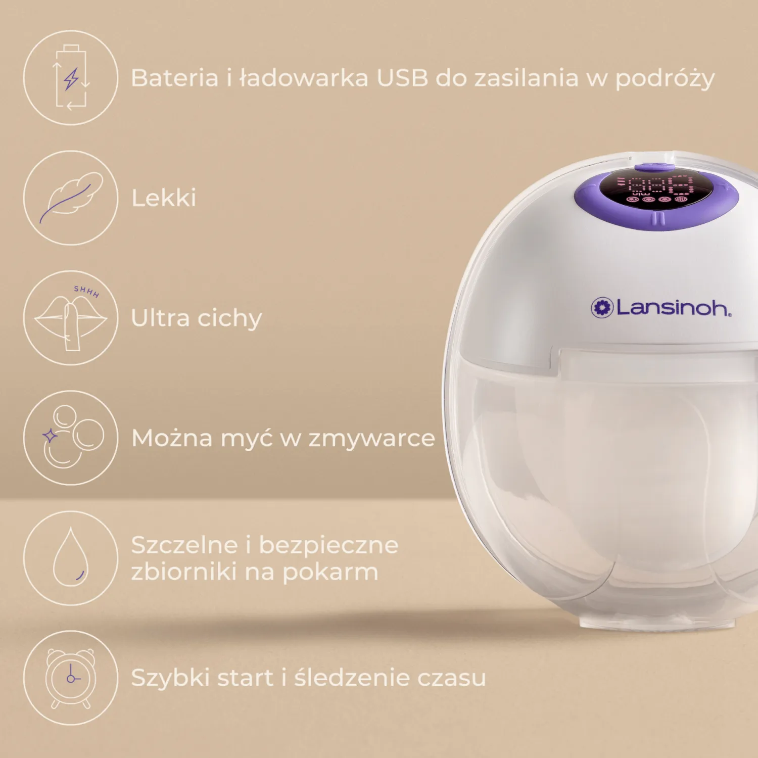 Karmienie Piersią|Laktatory | Lansinoh Laktator pojedyńczy bezprzewodowy Hands-free