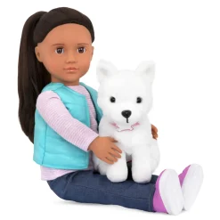 Lalki|6 Lat+ | OurGeneration Lalka CASSIE 46cm – ze szczeniakiem rasy Samoyed