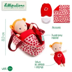 12M+|3 Lata + | Lilliputiens Lalka dzidziuś w koszyczku z ubrankiem i kocykiem Aghate 12 m+